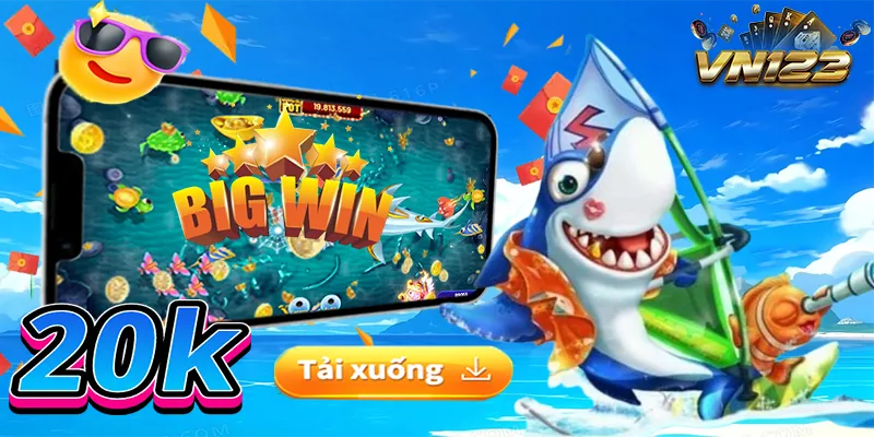 Giao diện trò chơi bắn cá với nhiều loại cá và vũ khí